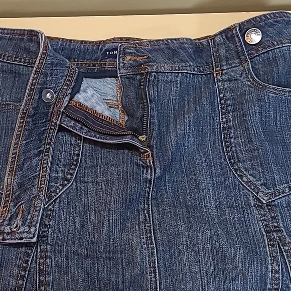 Vintage Tommy Hilfiger A-line jean 21" skirt 4 pockets medium wash size 10 - Picture 5 of 12